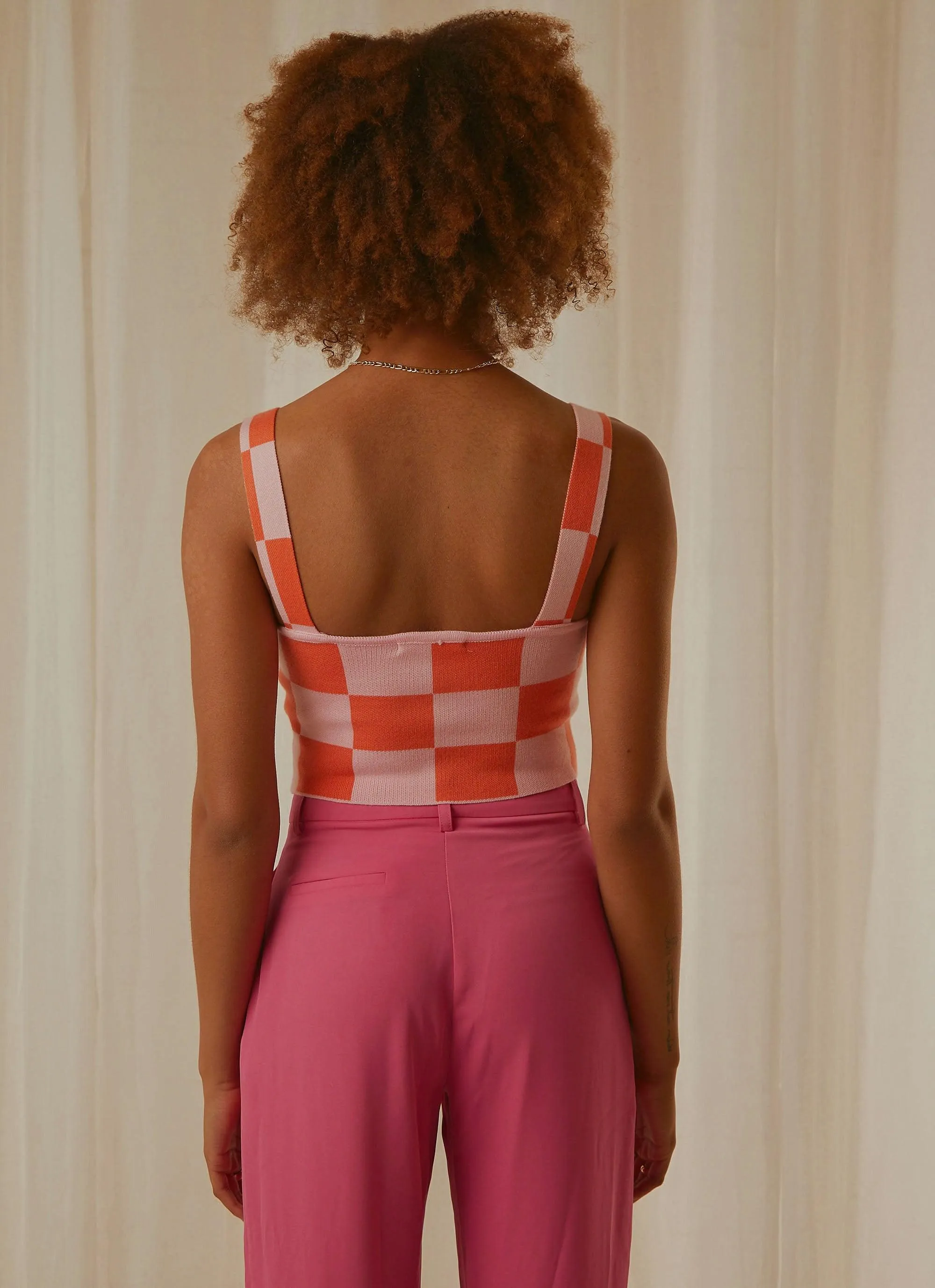 Alfresco Nights Bustier Top - Pink Check sold by Peppermayo product image thumbnail 5