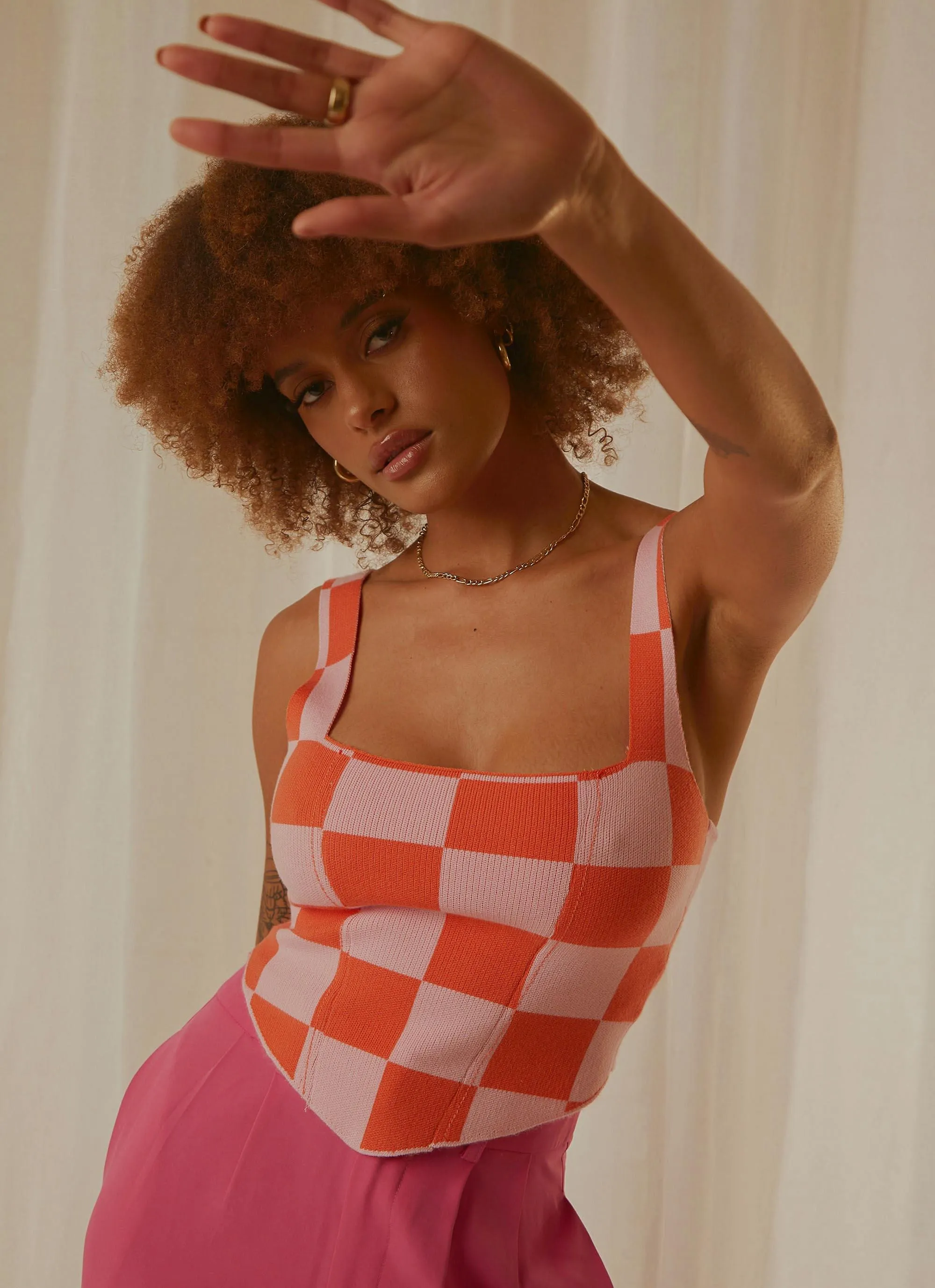 Alfresco Nights Bustier Top - Pink Check sold by Peppermayo product image thumbnail 2