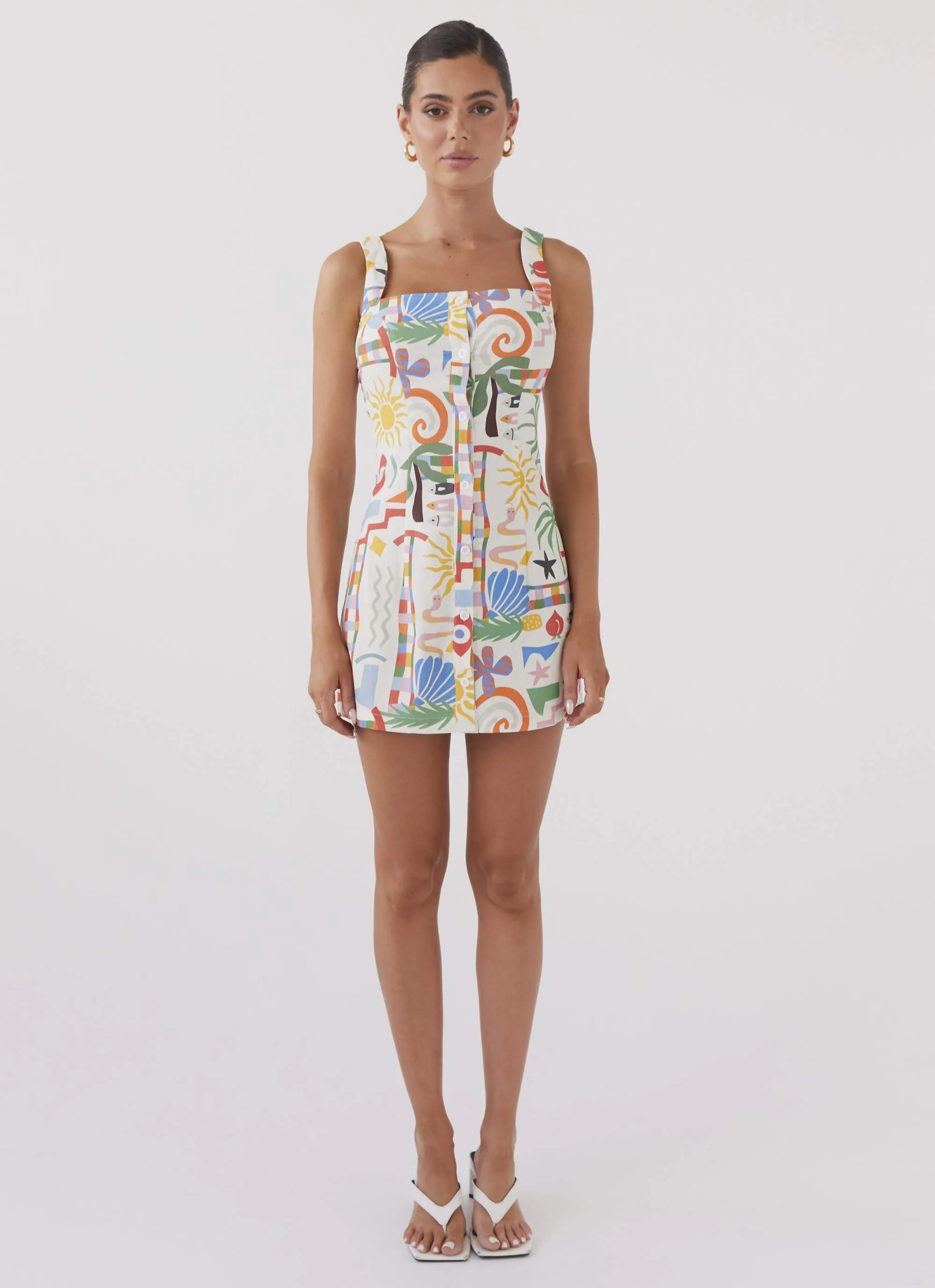 Tori Linen Mini Dress - Summer Palm sold by Peppermayo product image thumbnail 2