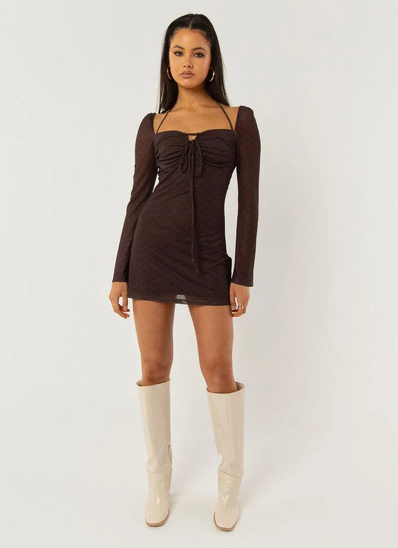 Make A Move Mesh Dress - Chocolate Monogram sold by Peppermayo product image thumbnail 3