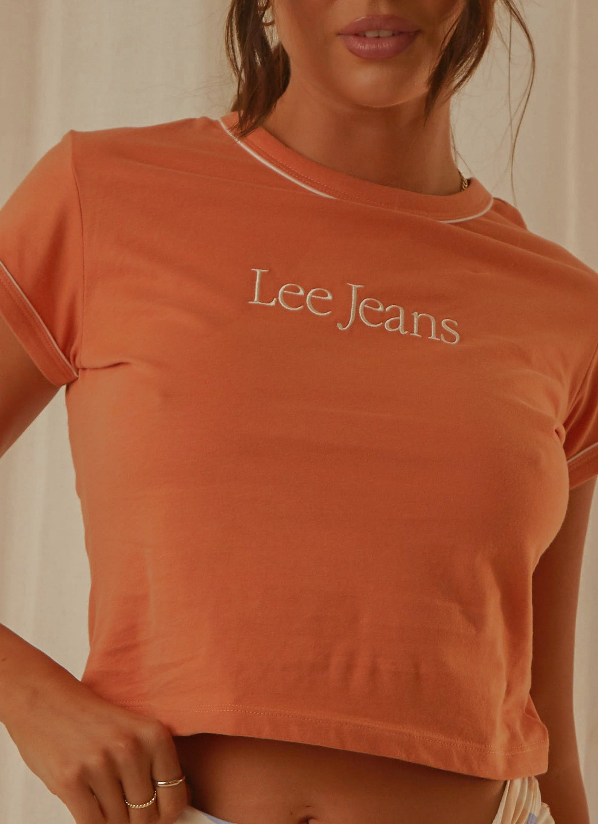 Piped Baby Tee - Coral Gold sold by Peppermayo product image thumbnail 5