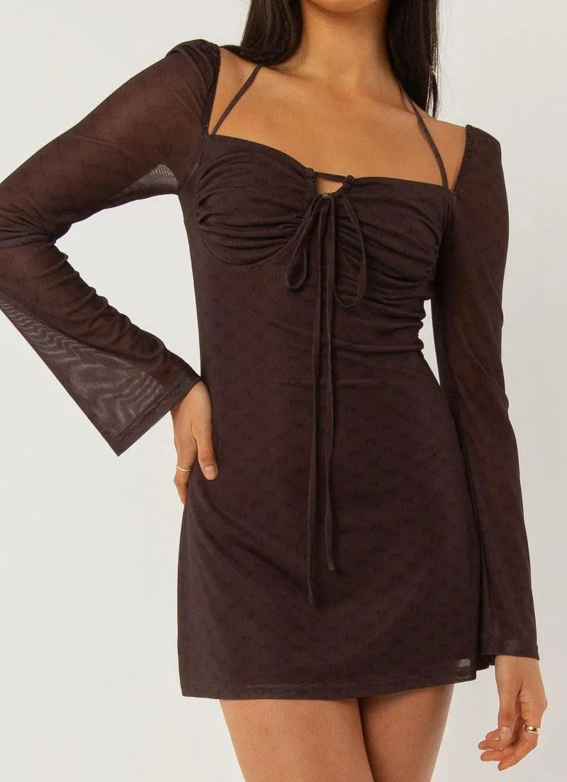 Make A Move Mesh Dress - Chocolate Monogram sold by Peppermayo product image thumbnail 2