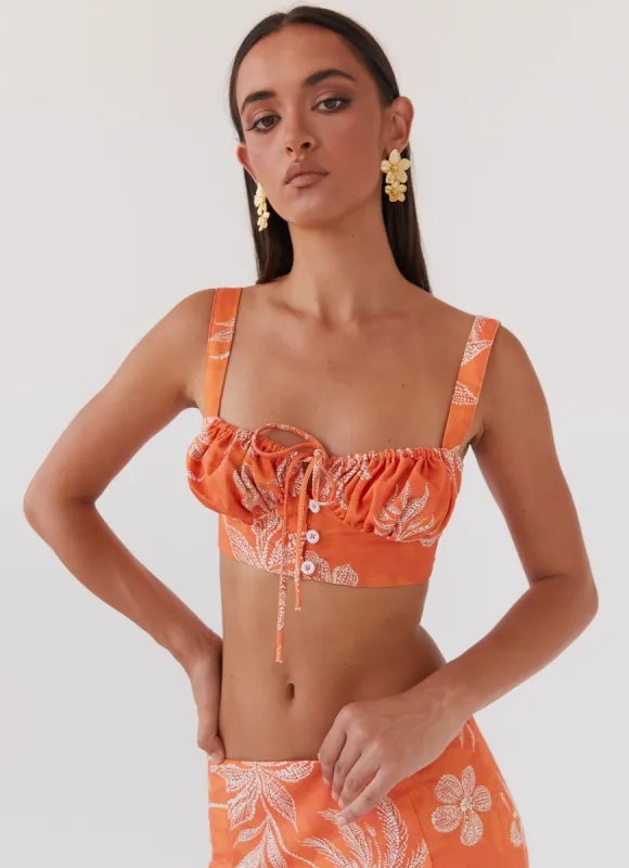 Love From Cabo Linen Top - Tropic Sunset sold by Peppermayo
