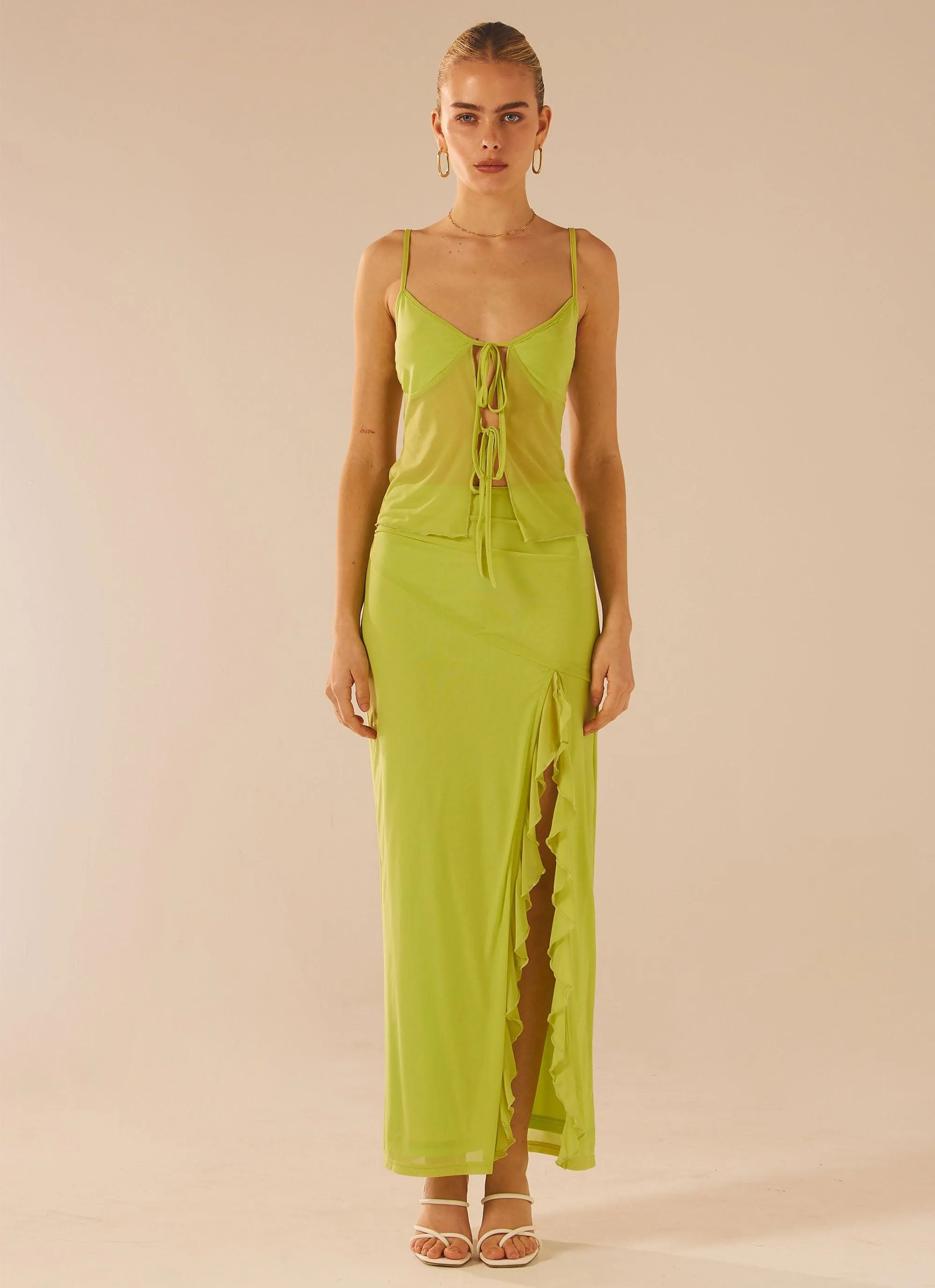 Bittersweet Mesh Maxi Skirt - Fern sold by Peppermayo product image thumbnail 2