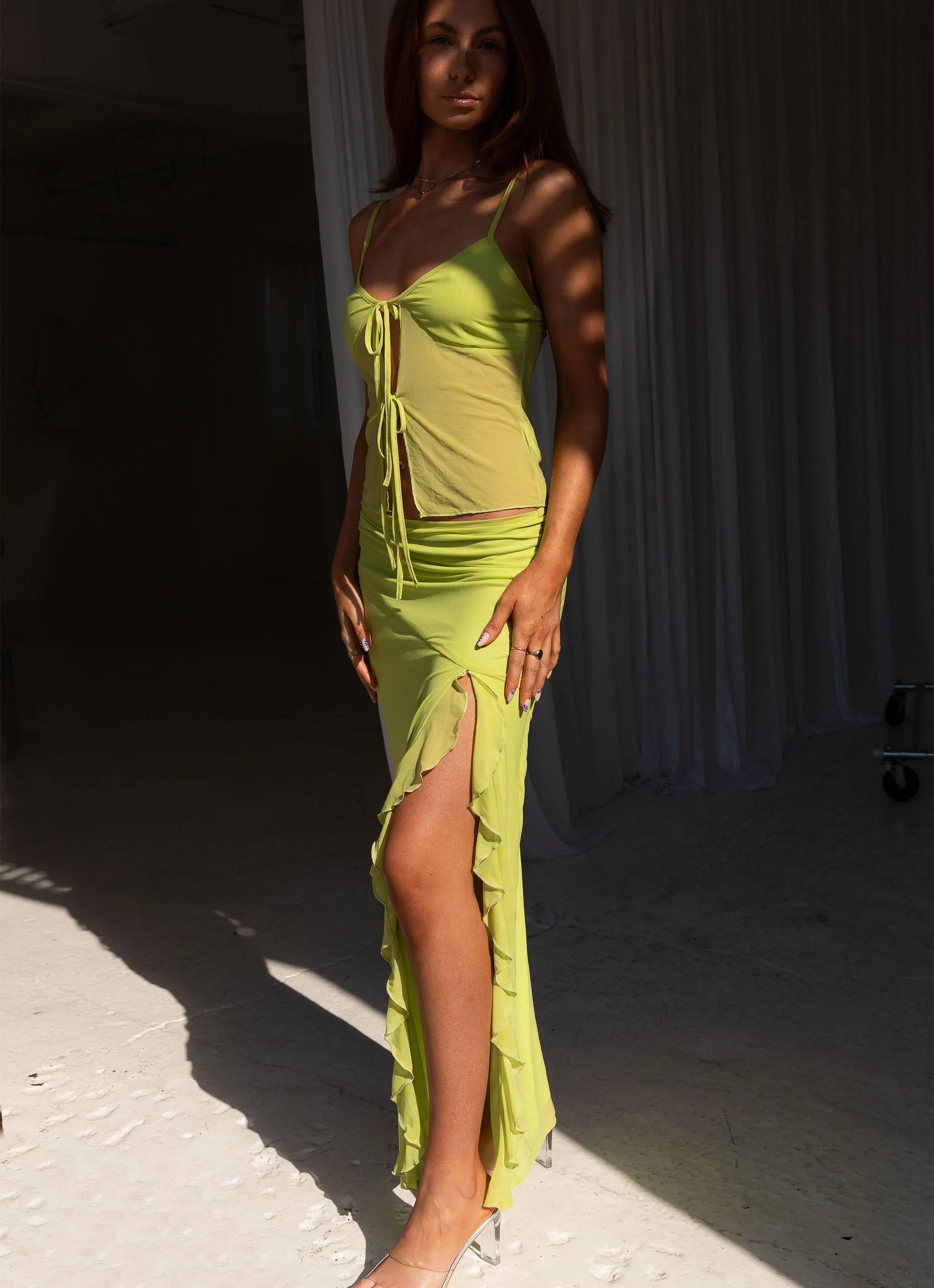 Bittersweet Mesh Maxi Skirt - Fern sold by Peppermayo product image thumbnail 3