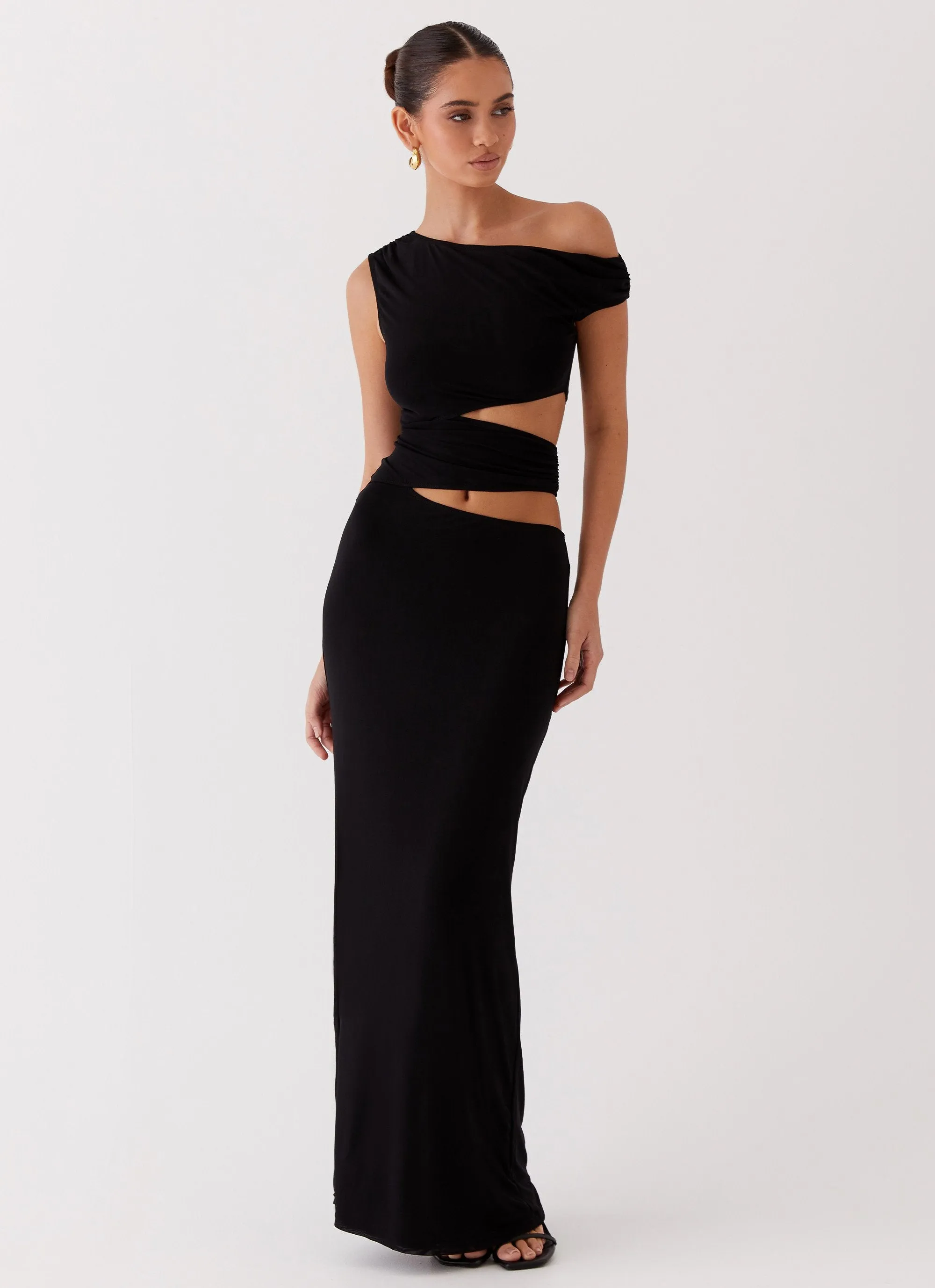 Margot One Shoulder Maxi Dress - Black sold by Peppermayo product image thumbnail 4