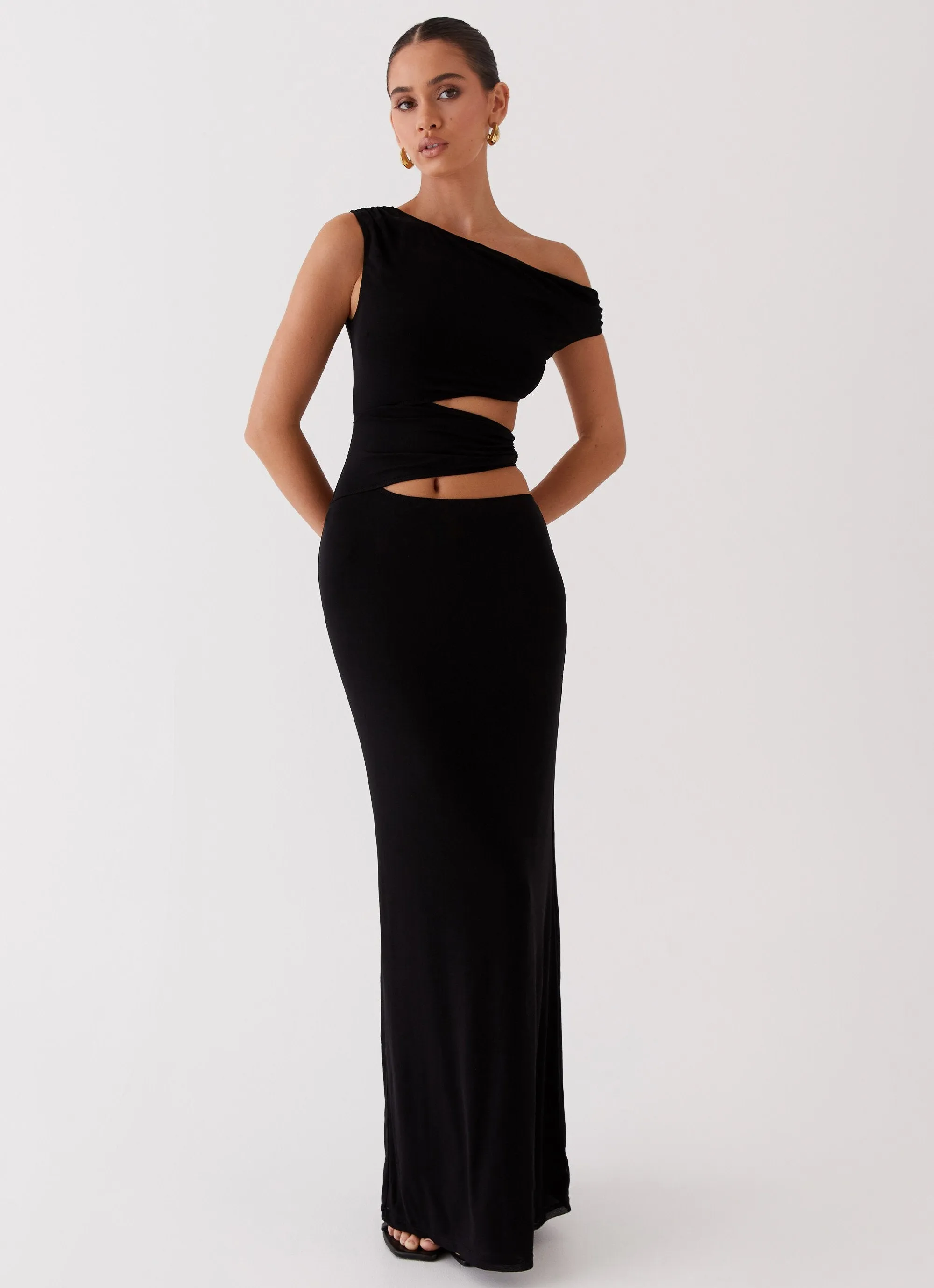 Margot One Shoulder Maxi Dress - Black sold by Peppermayo product image thumbnail 5