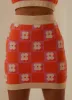 Flower Market Knit Mini Skirt - Orange Mod Floral sold by Peppermayo