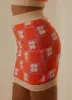 Flower Market Knit Mini Skirt - Orange Mod Floral sold by Peppermayo