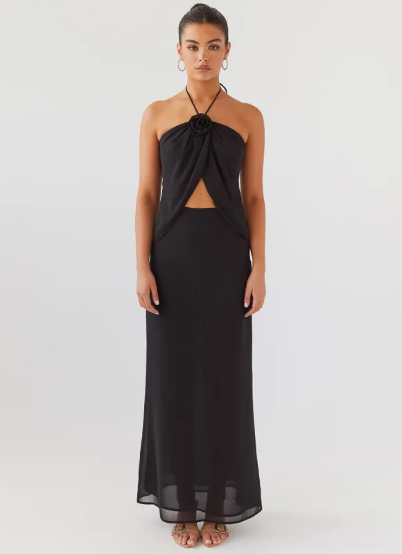Nightfall Maxi Skirt - Midnight sold by Peppermayo