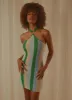 Palm Trees Crochet Mini Dress - Multi Stripe sold by Peppermayo