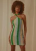 Palm Trees Crochet Mini Dress - Multi Stripe sold by Peppermayo