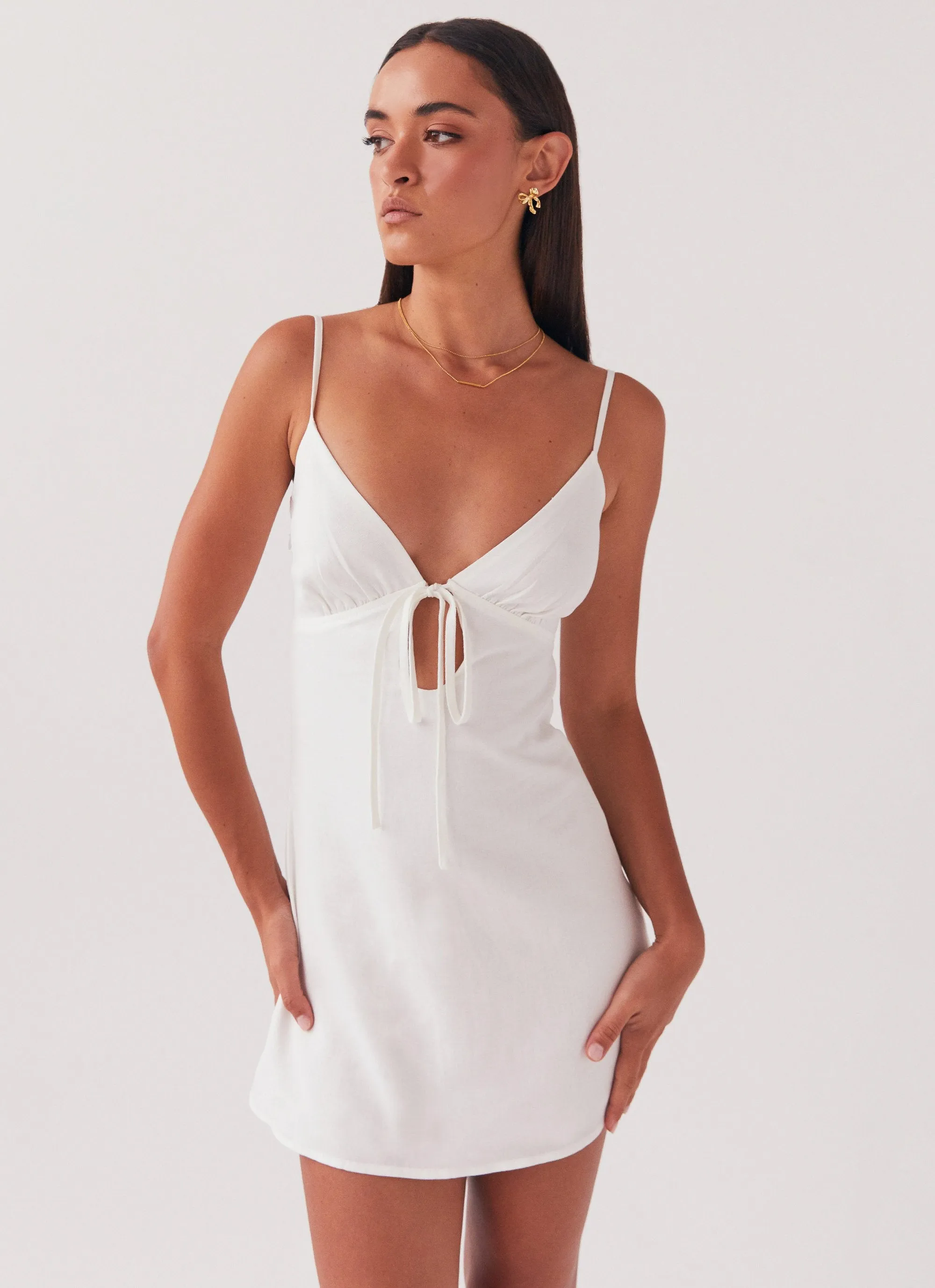 Flora Linen Mini Dress - White sold by Peppermayo product image thumbnail 5