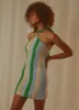 Palm Trees Crochet Mini Dress - Multi Stripe sold by Peppermayo