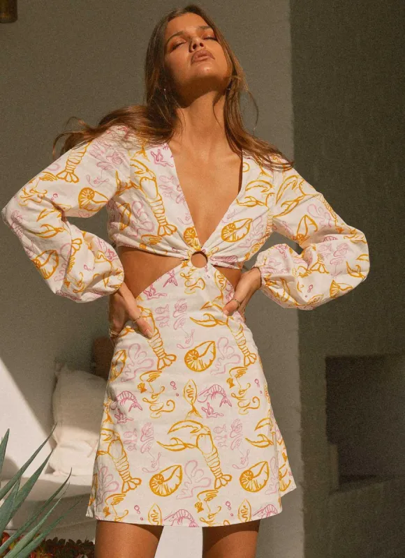 Bellissimo Linen Mini Dress - Oceanus sold by Peppermayo