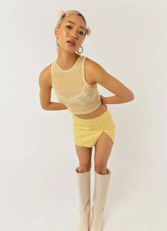 Patience Mesh Crop - Meadow Logo sold by Peppermayo