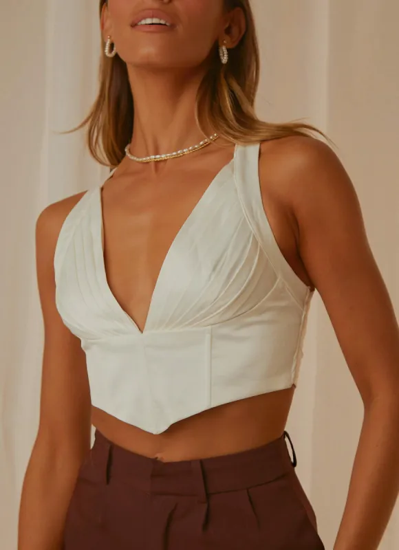 Fall For You Bustier - White sold by Peppermayo
