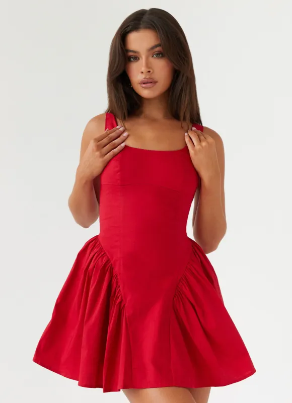 Sassy Soiree Corset Mini Dress - Red sold by Peppermayo