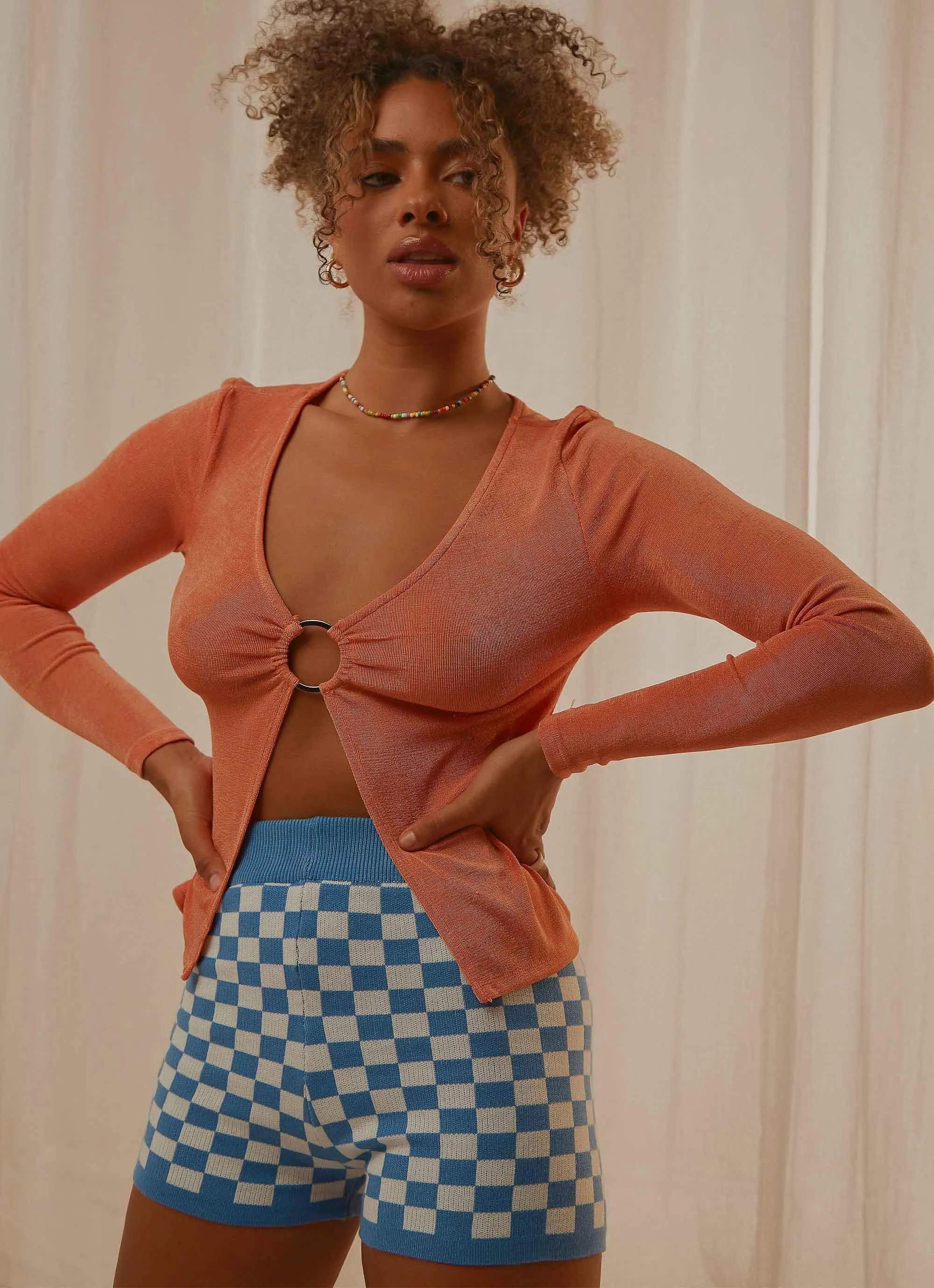 Pamela Long Sleeve Top - Orange sold by Peppermayo