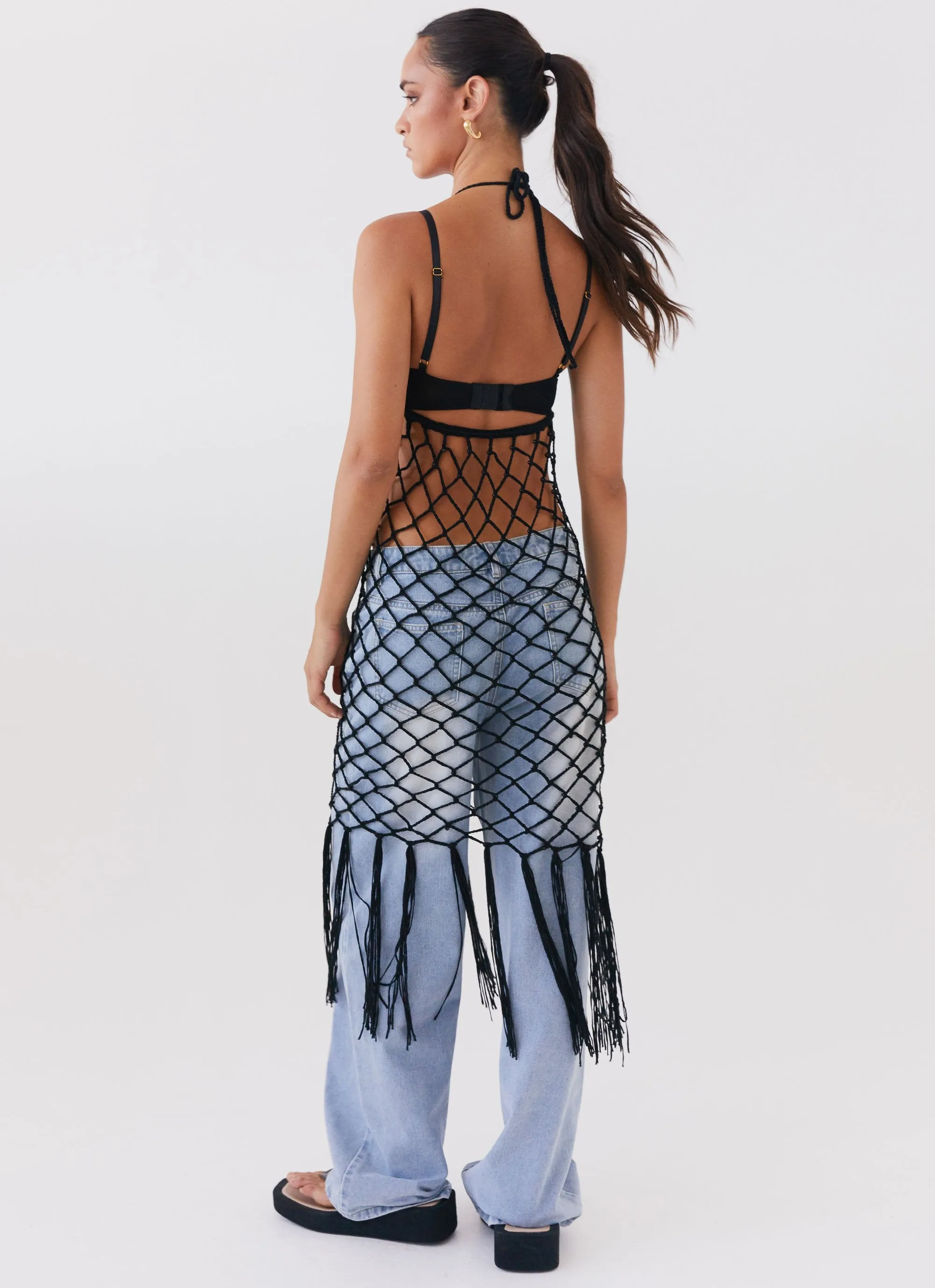 Urban Jungle Net Midi Dress - Black sold by Peppermayo product image thumbnail 5