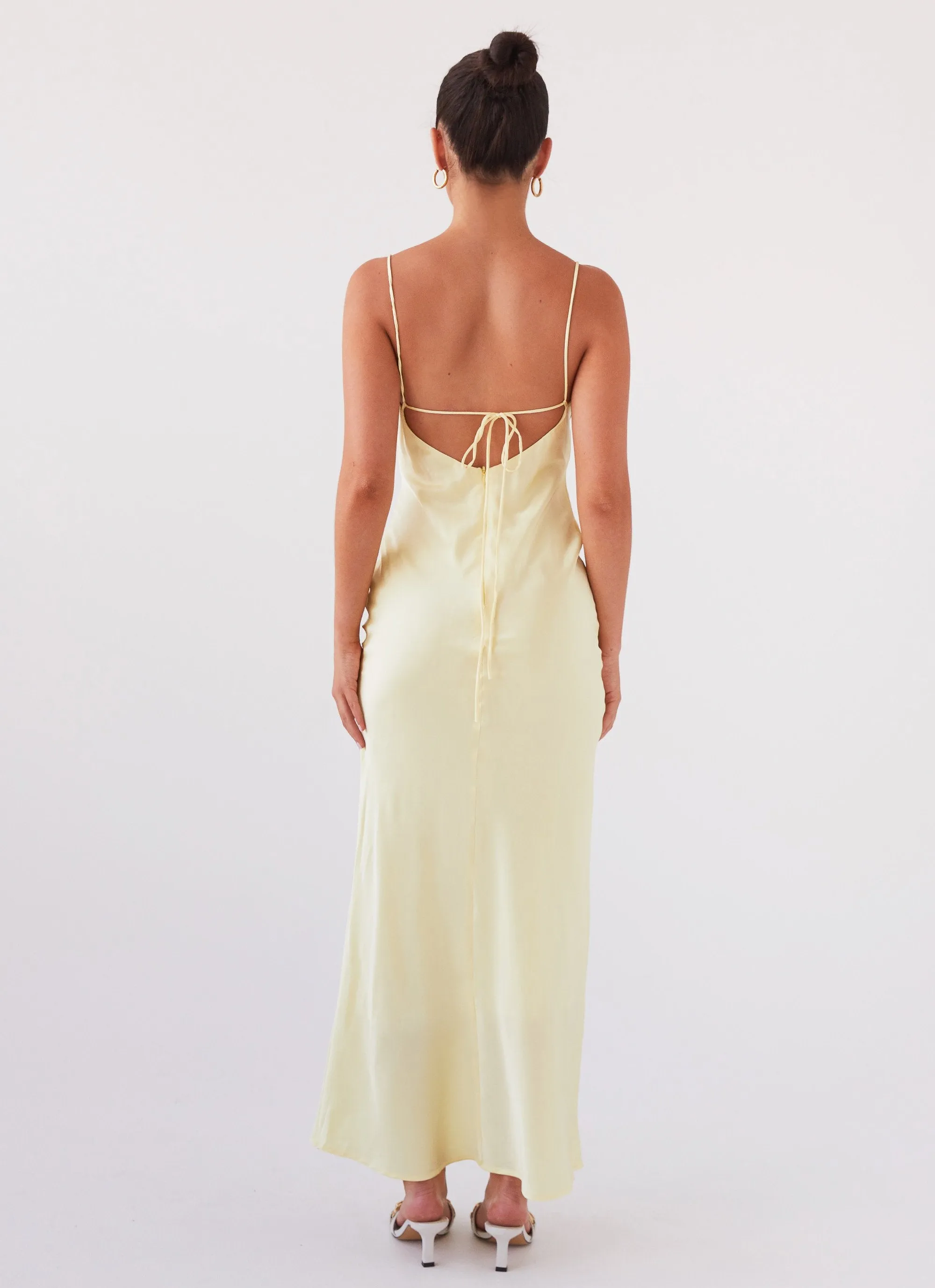 Joanna Satin Maxi Dress - Lemon sold by Peppermayo product image thumbnail 5