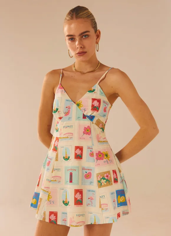 Solara Mini Dress - Paradise Dreams sold by Peppermayo