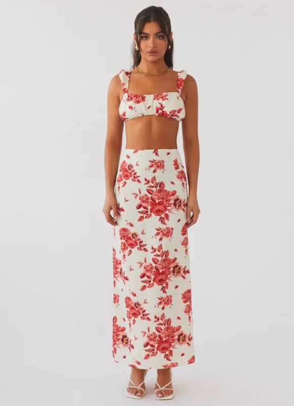 Valencia Villa Maxi Skirt - Rosa Floria sold by Peppermayo