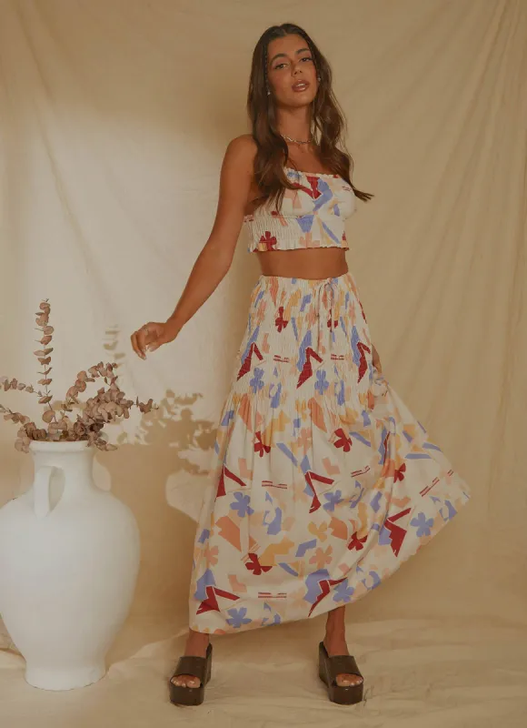 Lost Palms Maxi Skirt - Abstract Resort sold by Peppermayo