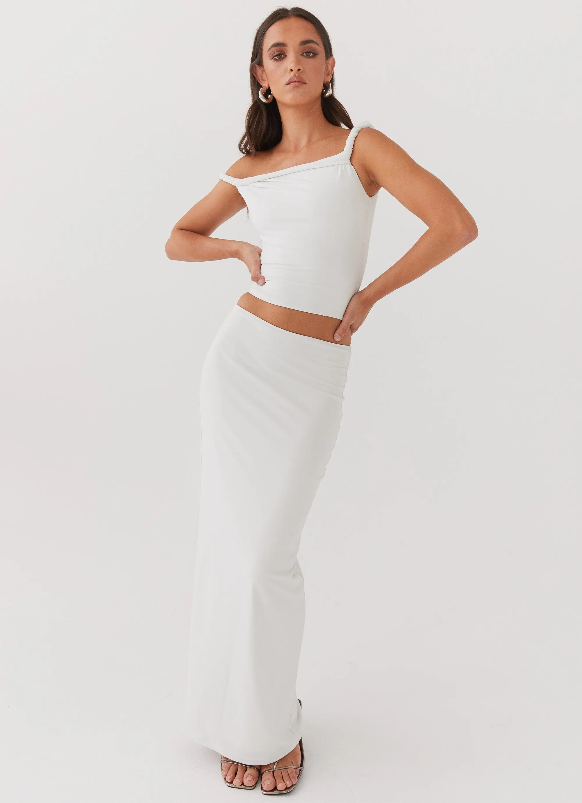 Solace Soul Maxi Skirt - Ivory sold by Peppermayo