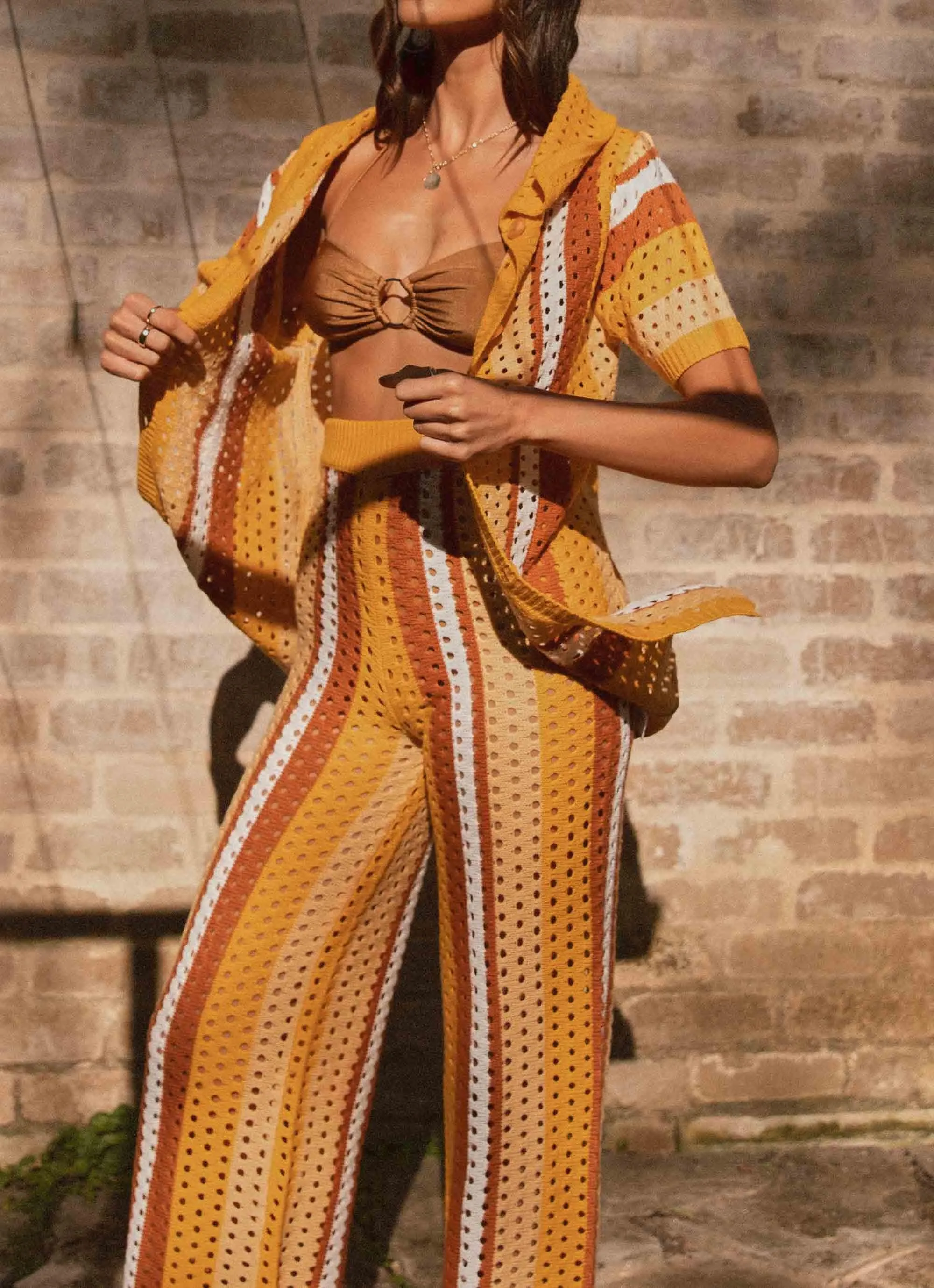 Sunfields at Sunset Crochet Pants - Golden Hour Stripe sold by Peppermayo product image thumbnail 4