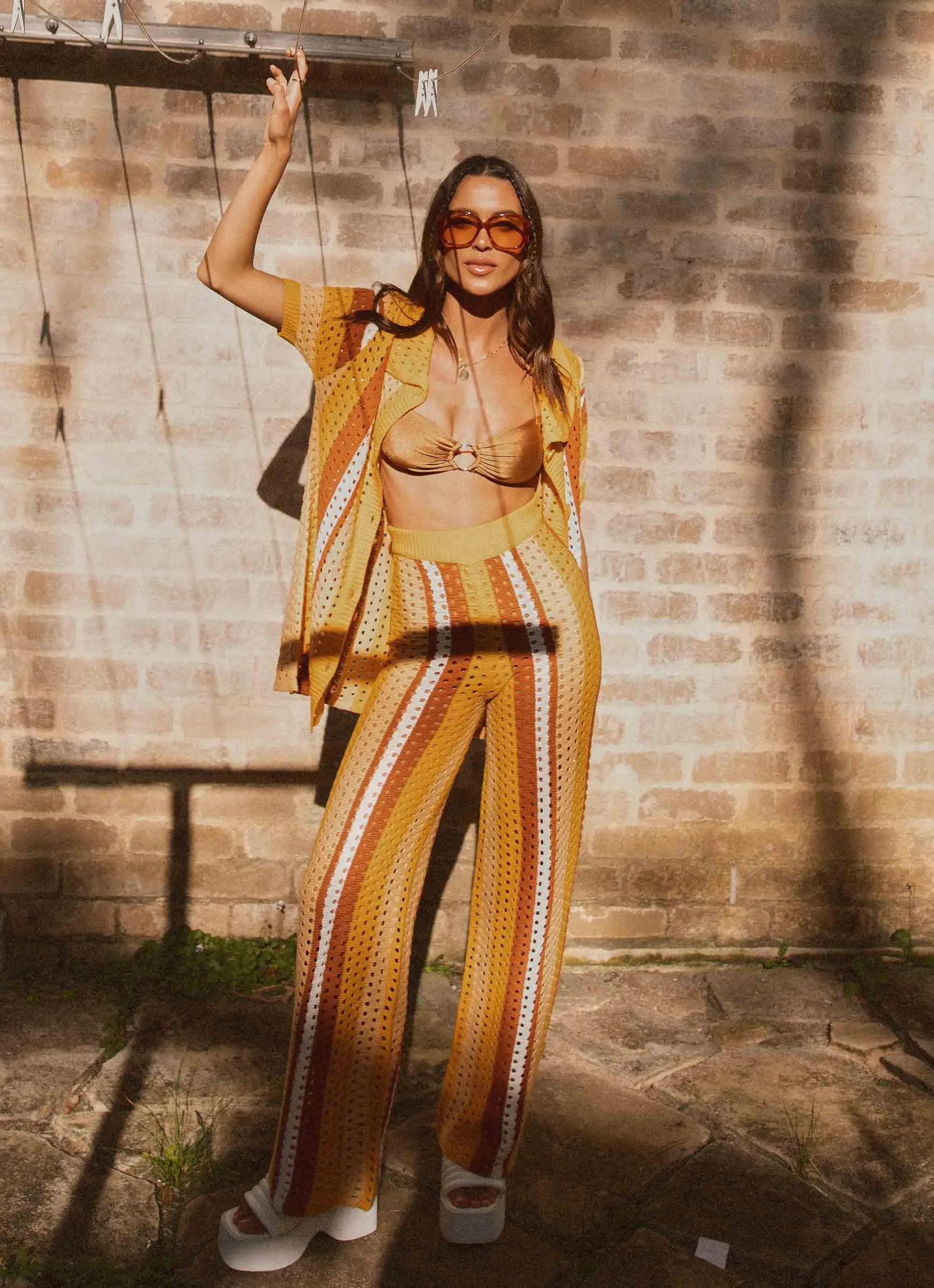 Sunfields at Sunset Crochet Pants - Golden Hour Stripe sold by Peppermayo product image thumbnail 5