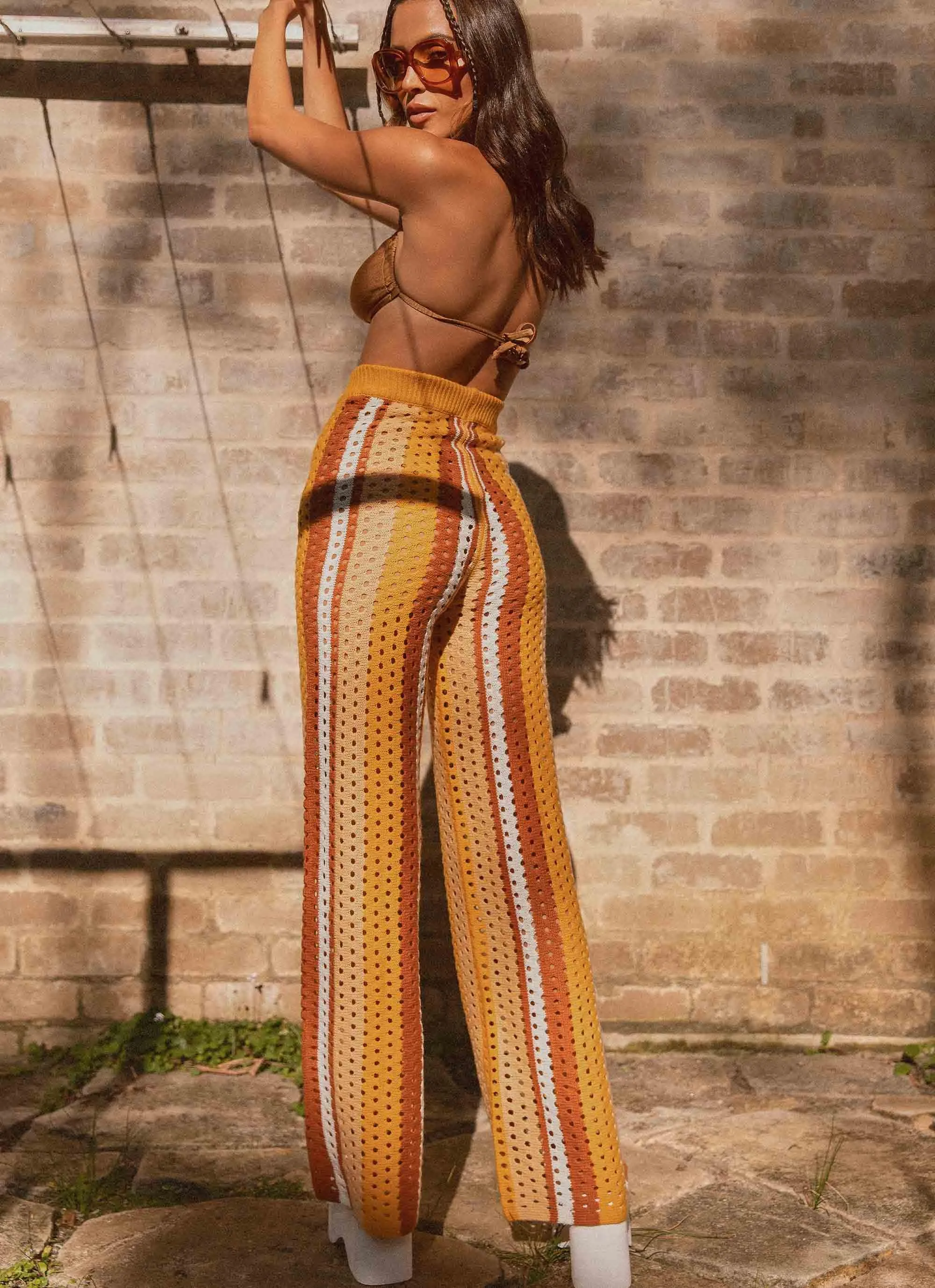 Sunfields at Sunset Crochet Pants - Golden Hour Stripe sold by Peppermayo product image thumbnail 2