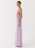 Dream Sight Lace Satin Maxi Dress - Lilac sold by Peppermayo