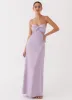 Dream Sight Lace Satin Maxi Dress - Lilac sold by Peppermayo