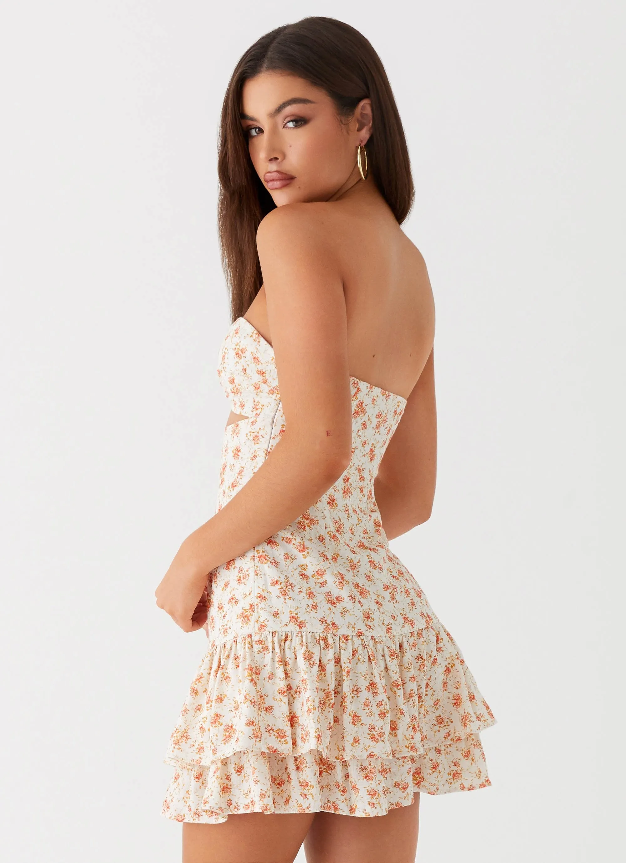 Elowen Daisy Mini Dress - White Ditsy Floral sold by Peppermayo product image thumbnail 5