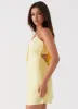 Flora Satin Mini Dress - Yellow sold by Peppermayo