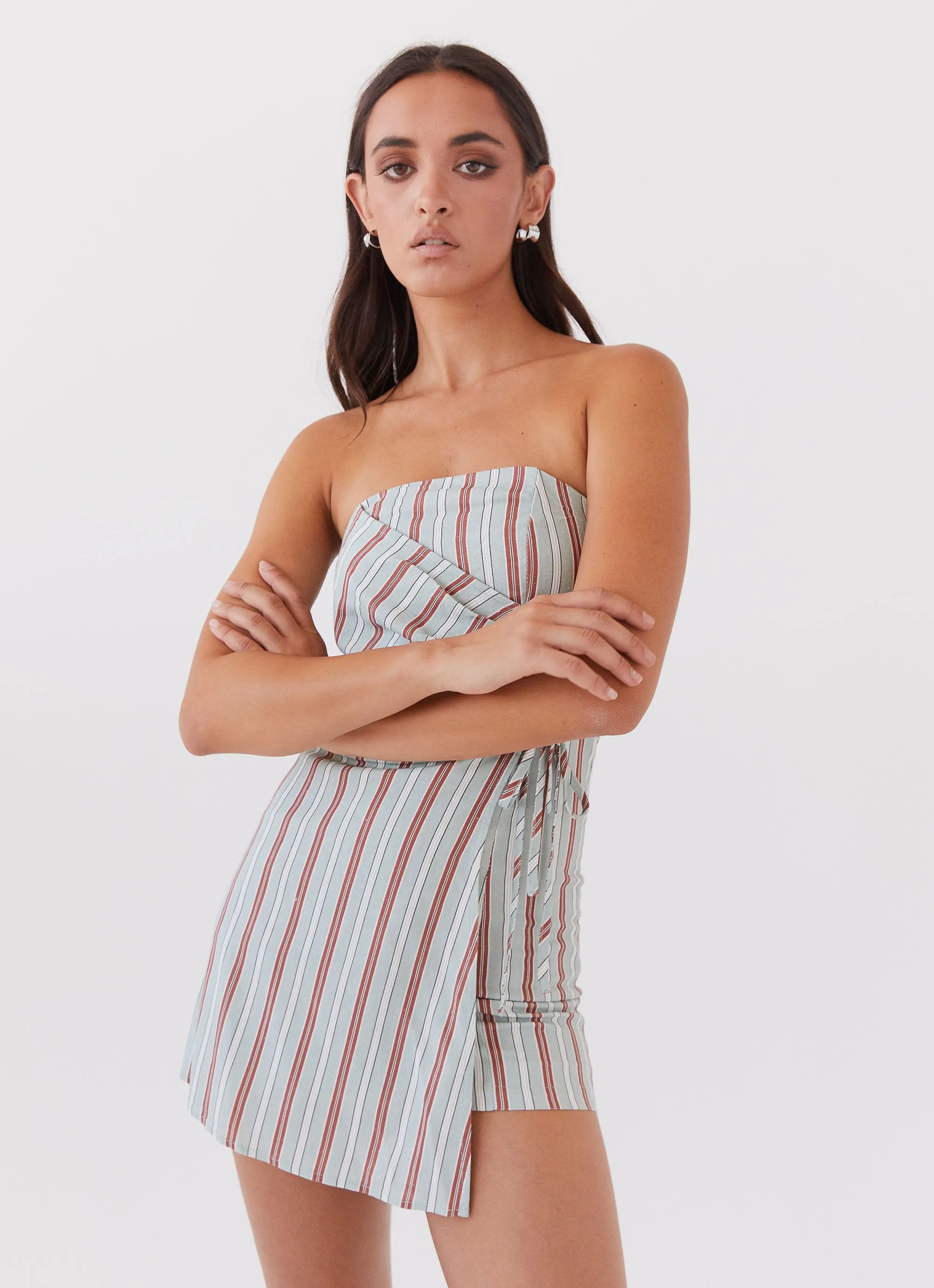 Lavinia Linen Tube Mini Dress - Coastal Stripe sold by Peppermayo product image thumbnail 5