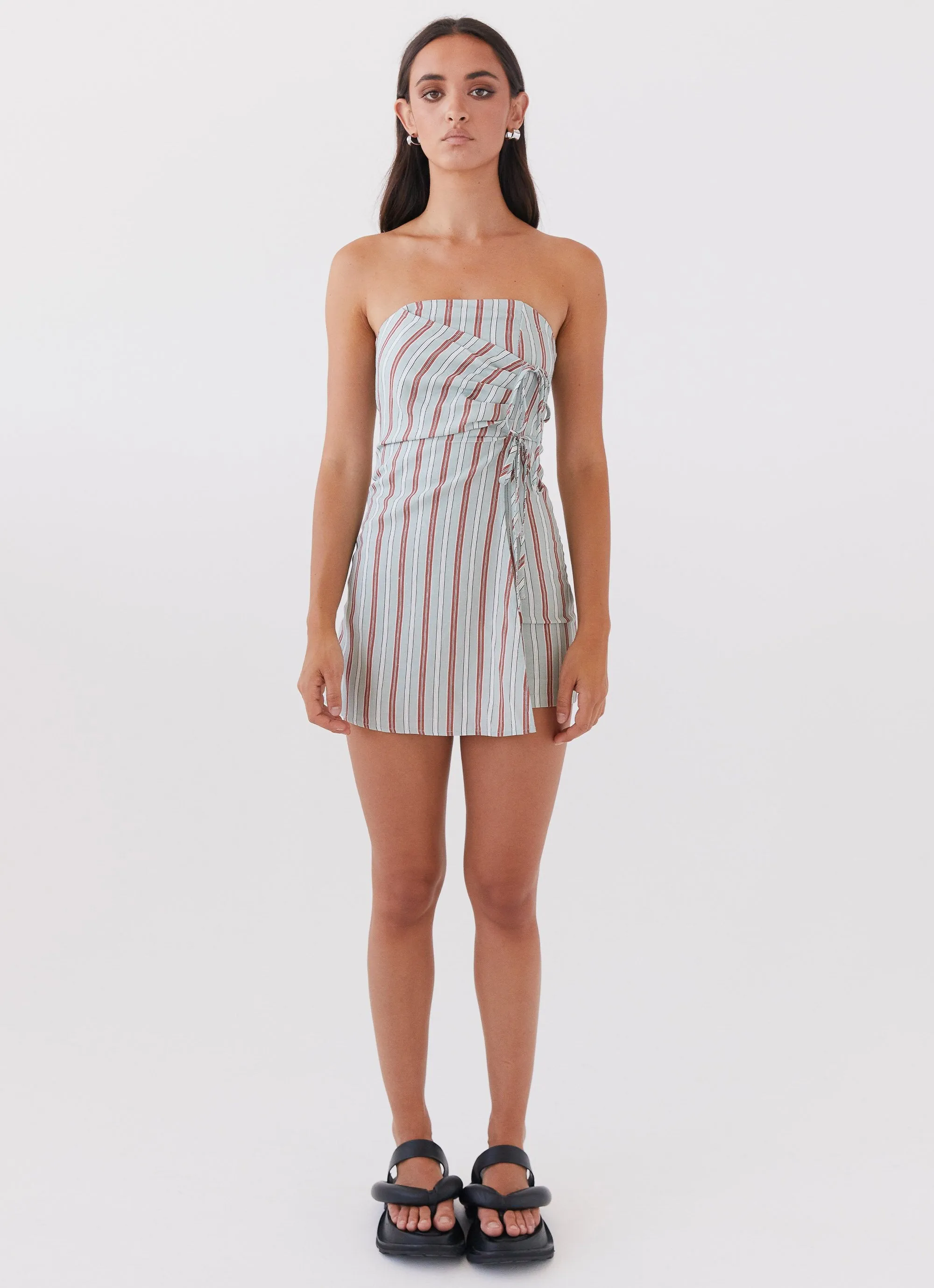 Lavinia Linen Tube Mini Dress - Coastal Stripe sold by Peppermayo product image thumbnail 2