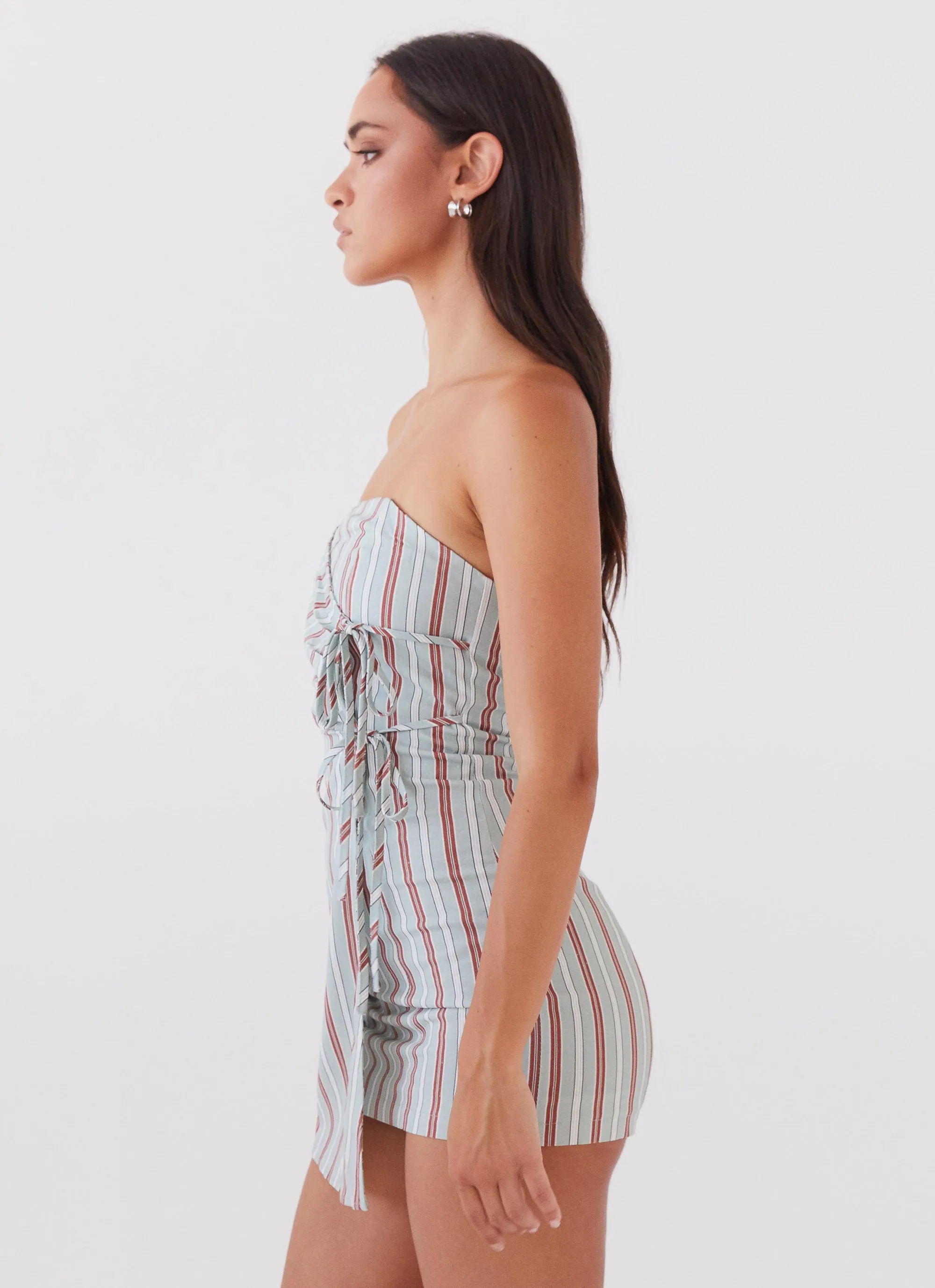 Lavinia Linen Tube Mini Dress - Coastal Stripe sold by Peppermayo product image thumbnail 3