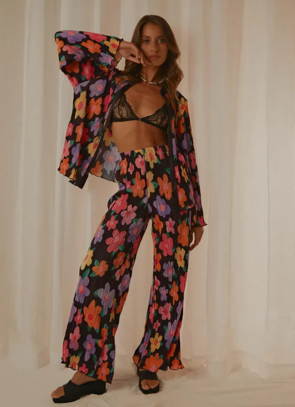 90s Muse Pants - Noir Bloom sold by Peppermayo