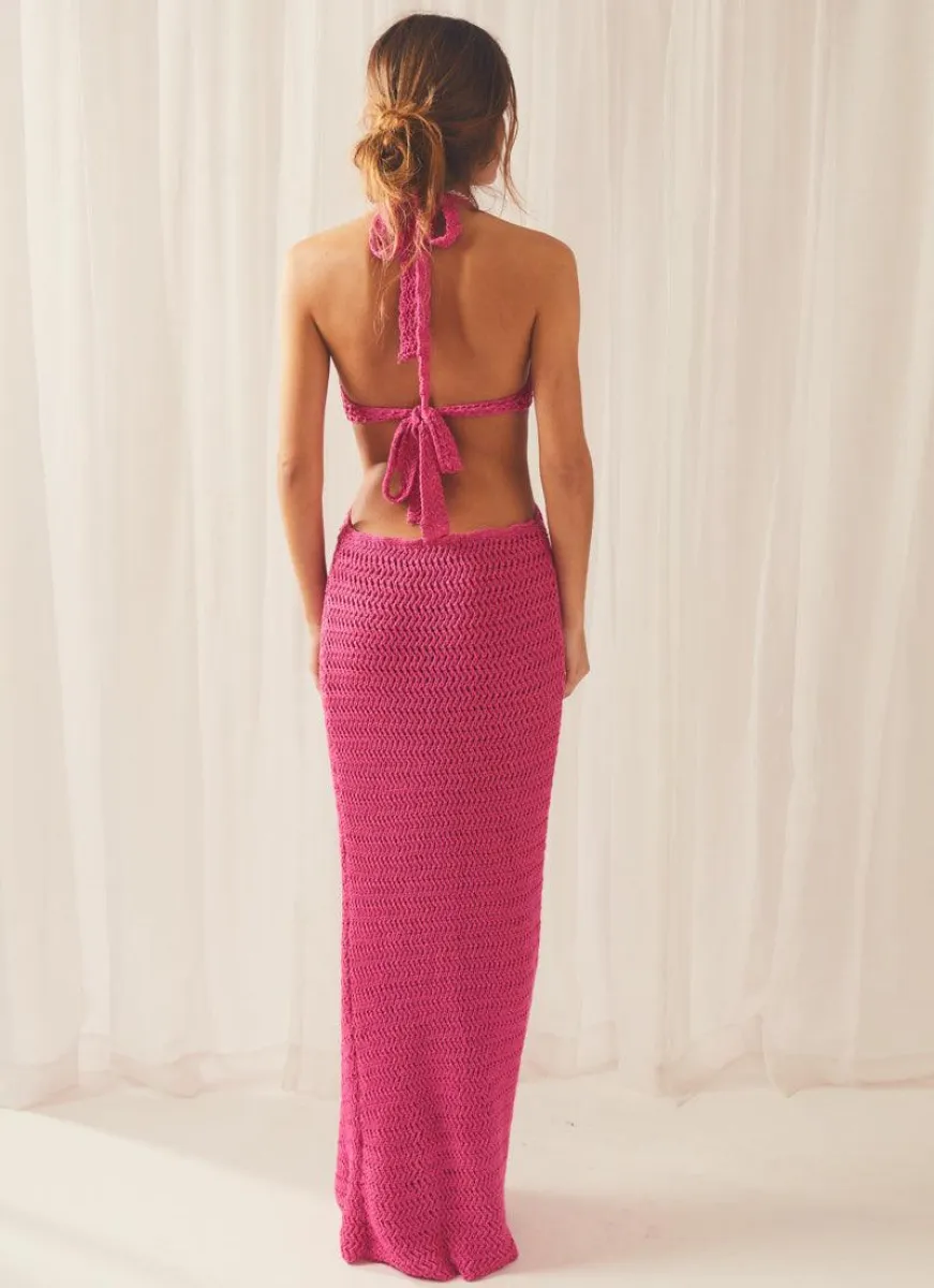 Havana Crochet Maxi Dress - Hot Pink | Parallel