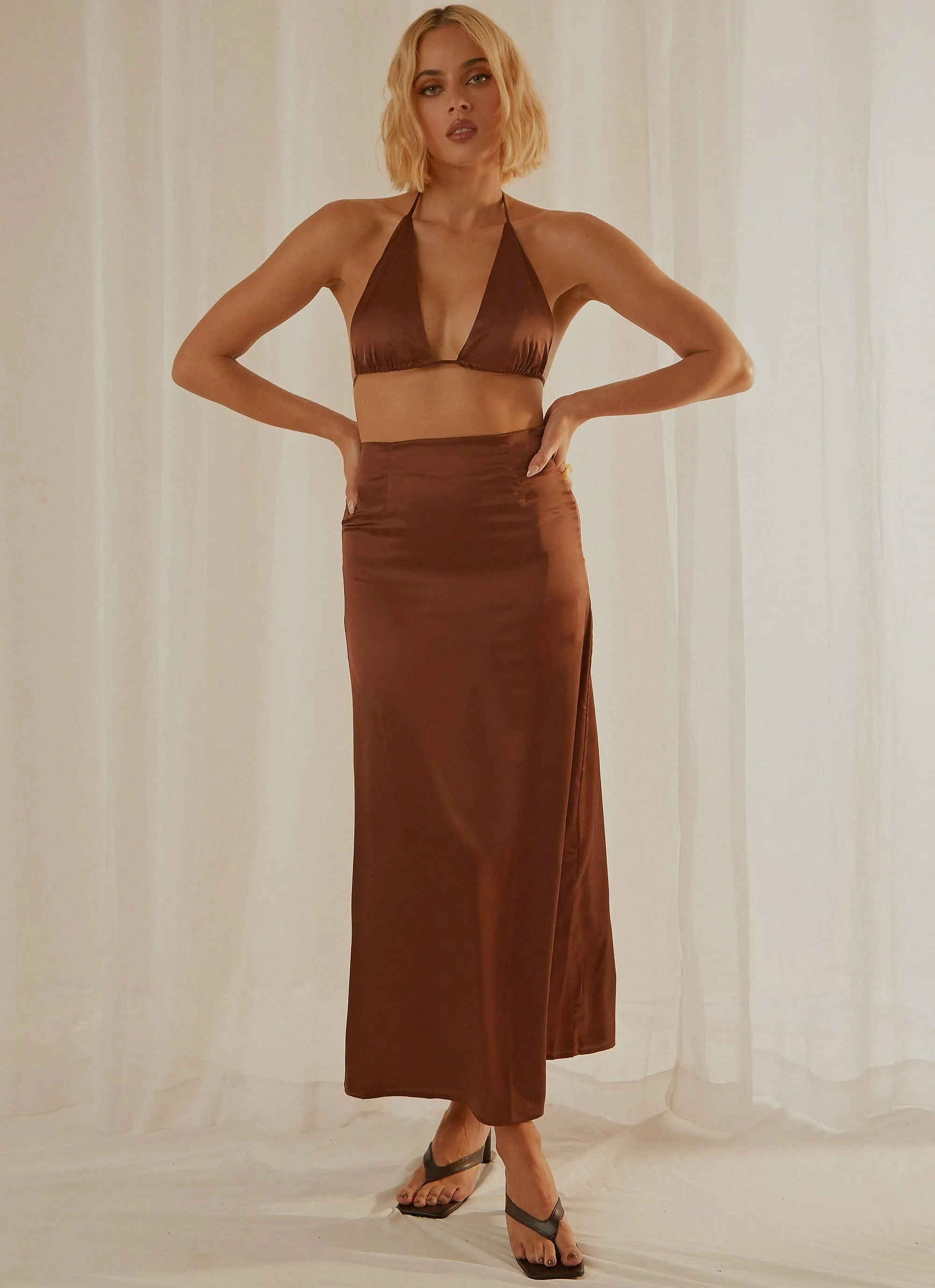 Follow The Sun Maxi Skirt - Choc Brown sold by Peppermayo product image thumbnail 3