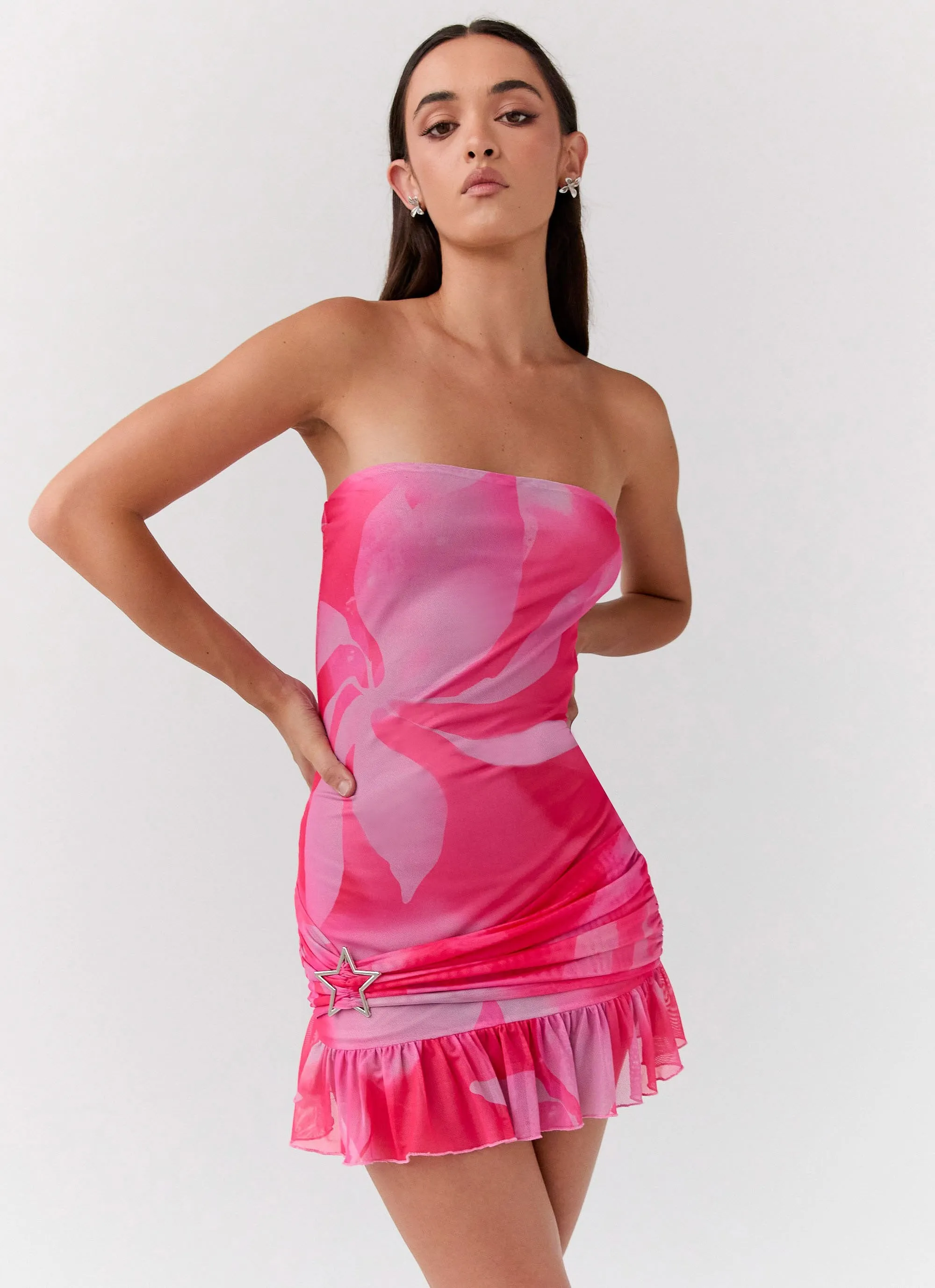 Besa Mesh Mini Dress - Neon Blush sold by Peppermayo product image thumbnail 3