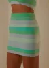 Chasing Stars Knit Mini Skirt - Blue Stripe sold by Peppermayo