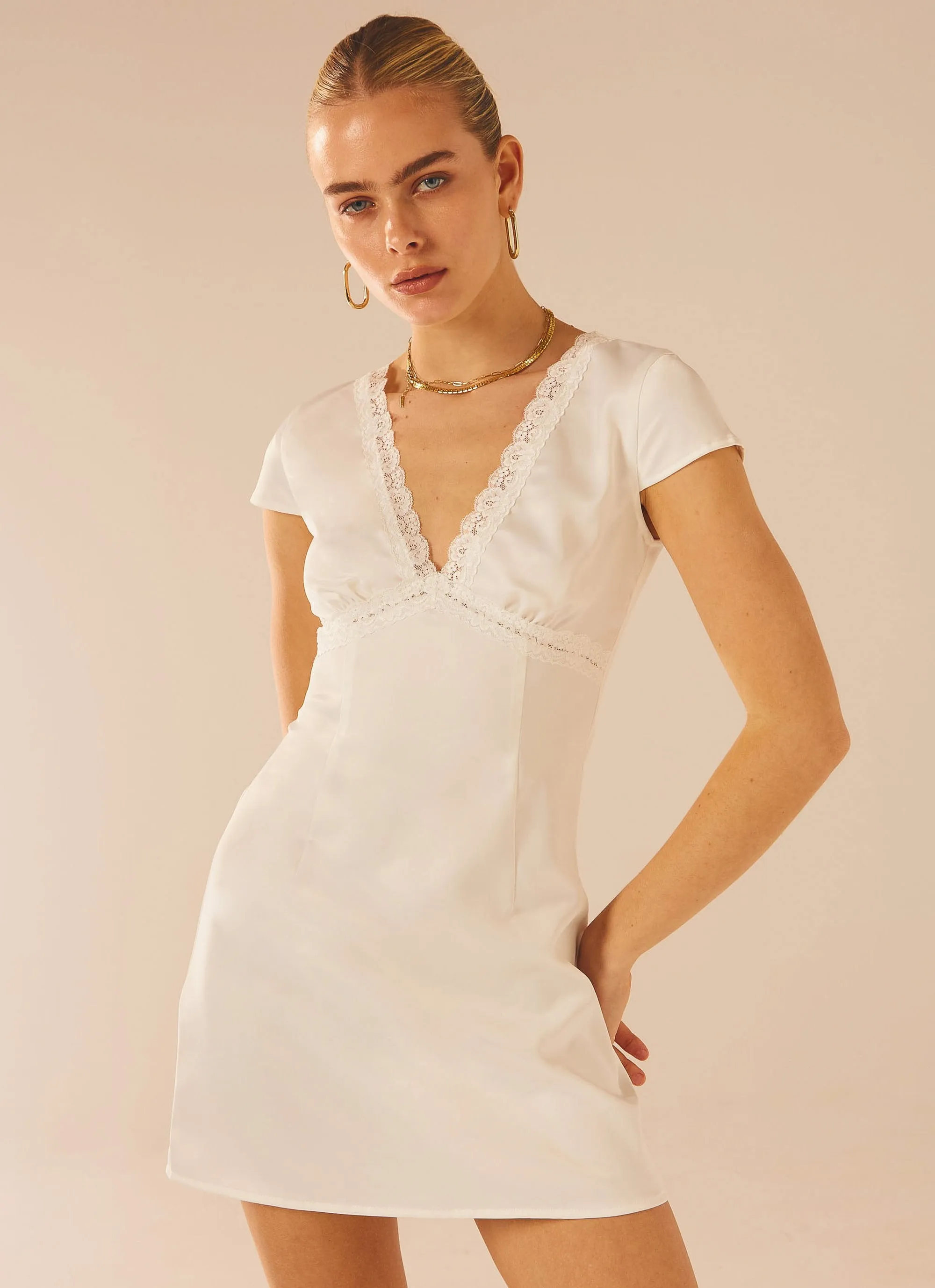 French Oasis Mini Dress - White Rose sold by Peppermayo product image thumbnail 5