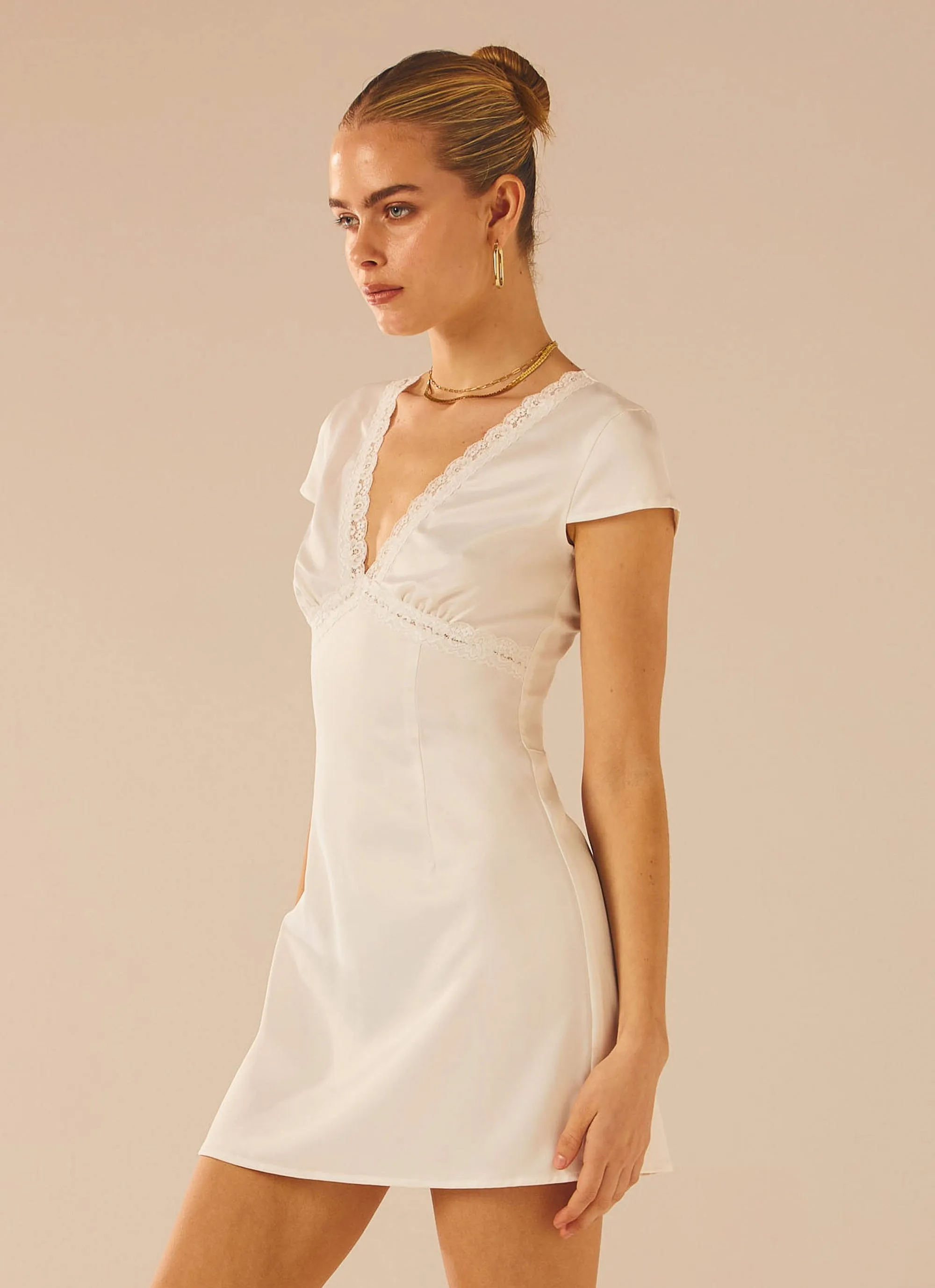 French Oasis Mini Dress - White Rose sold by Peppermayo product image thumbnail 3