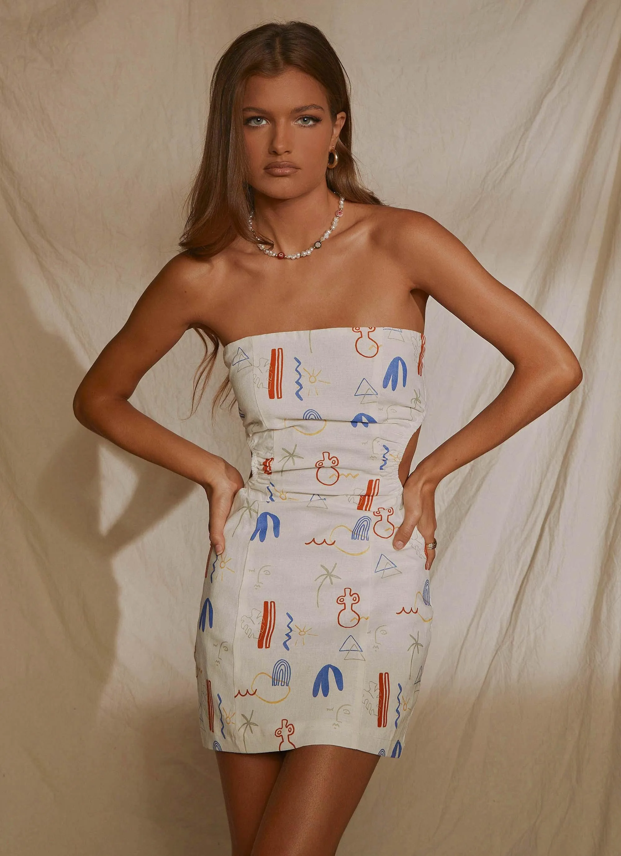 Miya Linen Mini Dress - Santorini sold by Peppermayo product image thumbnail 3