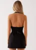 Mira Halter Neck Mini Dress - Black sold by Peppermayo