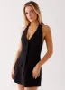 Mira Halter Neck Mini Dress - Black sold by Peppermayo
