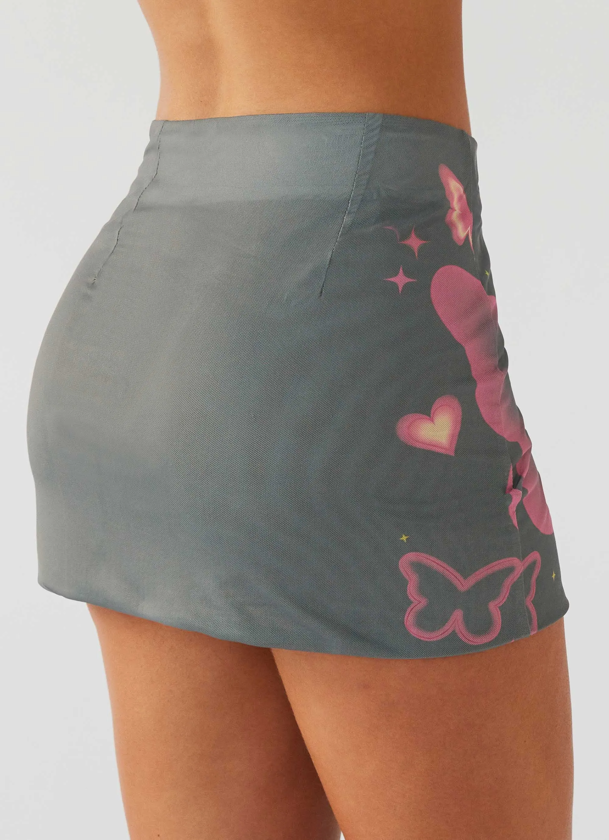 Uptown Girl Mesh Mini Skirt - Butterfly Kisses sold by Peppermayo product image thumbnail 5